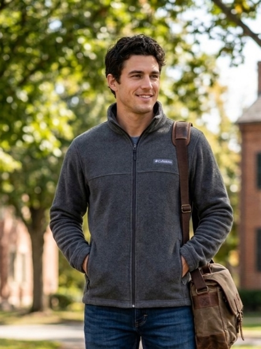 NWT Columbia Men's Mount Grant Fleece Jacket Full Zip — Charcoal Gray — Small